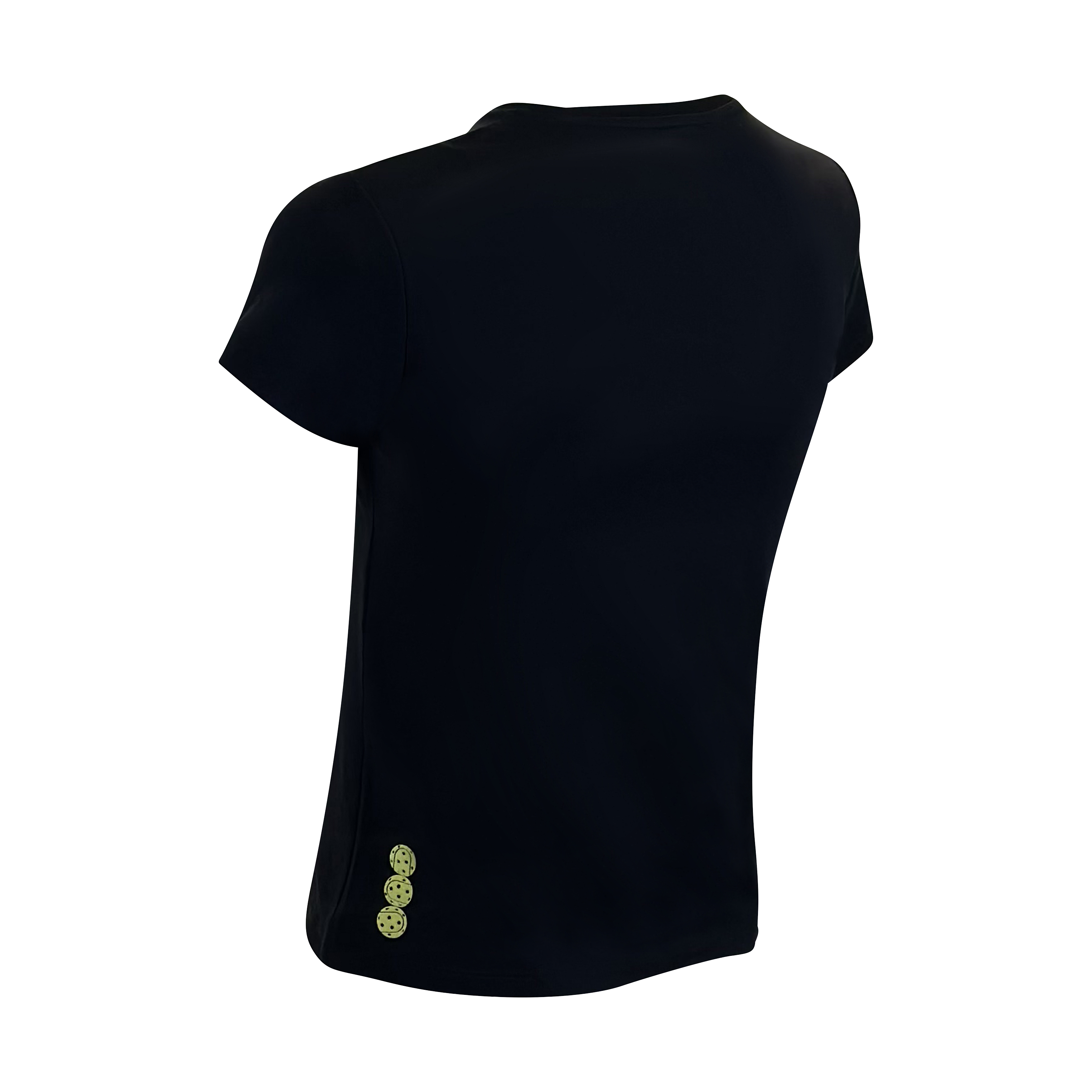 Premium cotton tee in black, featuring a stylish design and soft-touch print for comfort and versatility.